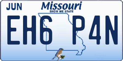 MO license plate EH6P4N