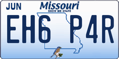 MO license plate EH6P4R
