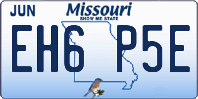 MO license plate EH6P5E