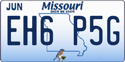 MO license plate EH6P5G