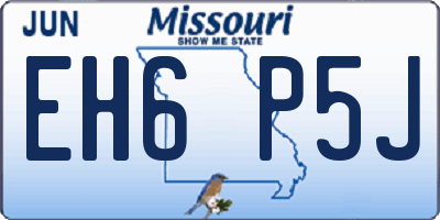 MO license plate EH6P5J