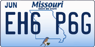 MO license plate EH6P6G
