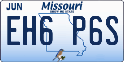 MO license plate EH6P6S