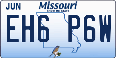 MO license plate EH6P6W