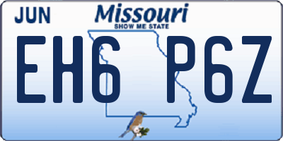 MO license plate EH6P6Z