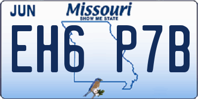 MO license plate EH6P7B