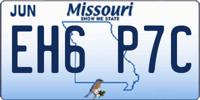 MO license plate EH6P7C