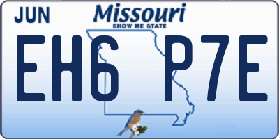 MO license plate EH6P7E