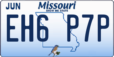 MO license plate EH6P7P