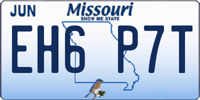 MO license plate EH6P7T