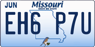 MO license plate EH6P7U