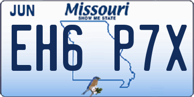 MO license plate EH6P7X