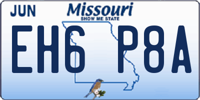 MO license plate EH6P8A