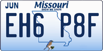 MO license plate EH6P8F