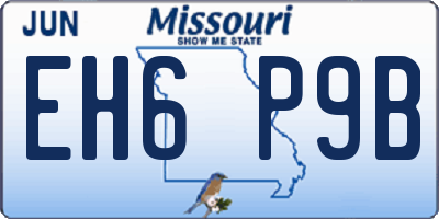 MO license plate EH6P9B