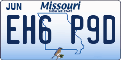 MO license plate EH6P9D