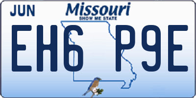 MO license plate EH6P9E