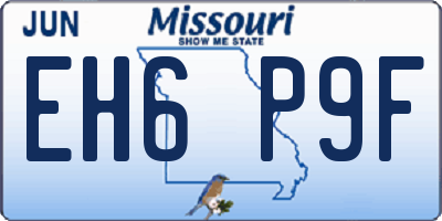MO license plate EH6P9F