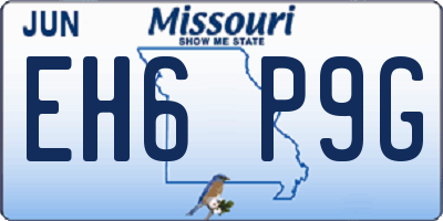 MO license plate EH6P9G