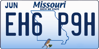 MO license plate EH6P9H