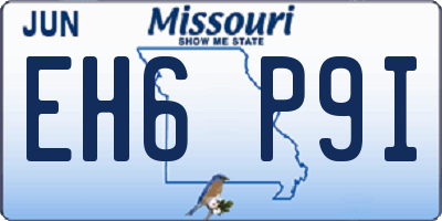 MO license plate EH6P9I