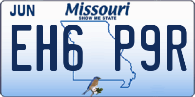 MO license plate EH6P9R