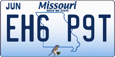 MO license plate EH6P9T