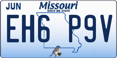 MO license plate EH6P9V