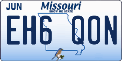 MO license plate EH6Q0N