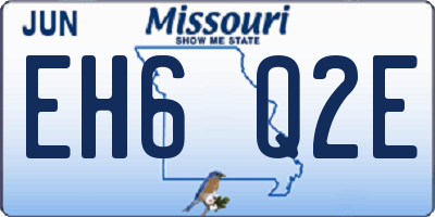 MO license plate EH6Q2E
