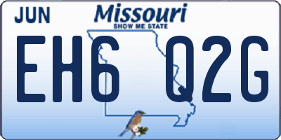 MO license plate EH6Q2G
