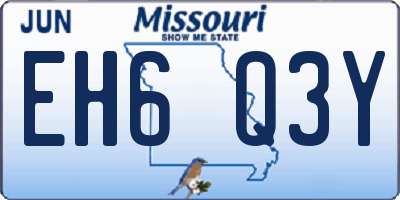MO license plate EH6Q3Y