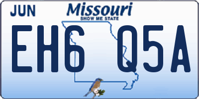MO license plate EH6Q5A