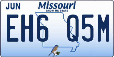 MO license plate EH6Q5M