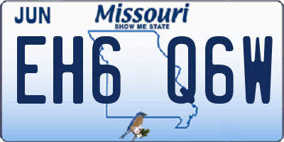 MO license plate EH6Q6W