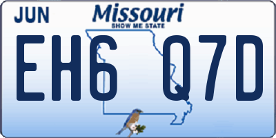 MO license plate EH6Q7D