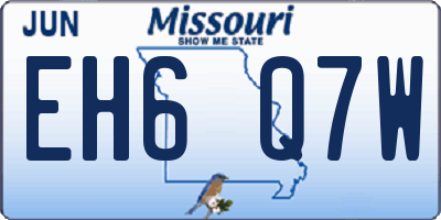 MO license plate EH6Q7W