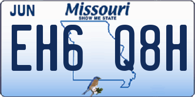 MO license plate EH6Q8H