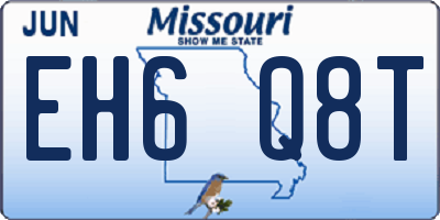 MO license plate EH6Q8T