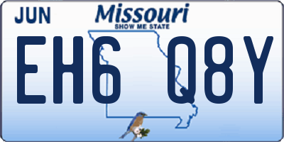 MO license plate EH6Q8Y