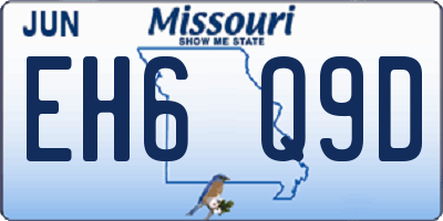 MO license plate EH6Q9D