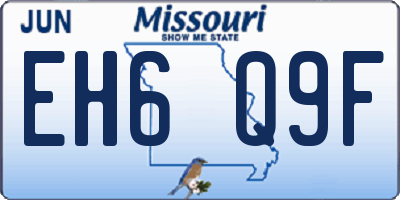 MO license plate EH6Q9F