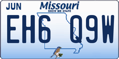 MO license plate EH6Q9W