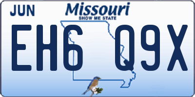 MO license plate EH6Q9X