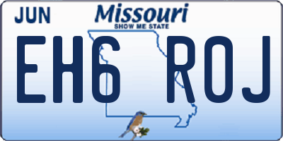 MO license plate EH6R0J