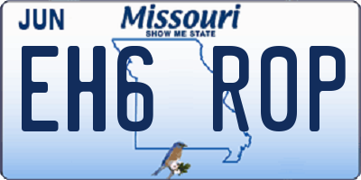 MO license plate EH6R0P