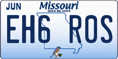MO license plate EH6R0S