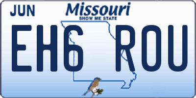 MO license plate EH6R0U