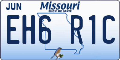 MO license plate EH6R1C