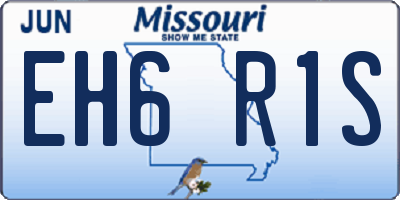 MO license plate EH6R1S